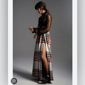 NWOT Anthropologie Mare Mare Plaid blanket Wrap Maxi Skirt